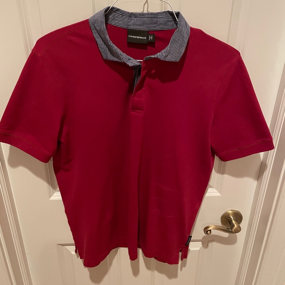 Emporio Armani Red Polo Shirt Men’s Medium